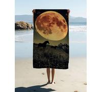 Toalla Playa Grande Microfibra Luna 160 x 80 cm, Microfibra Toalla Gimnasio Paisaje, Secado RáPido y Antiarena Suave y Ultraabsorbente Accesorios Playa, para Piscina Gimnasio Viajes Camping ZXA-57