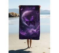 Toalla Playa Grande Microfibra Mariposa 160 x 80 cm, Microfibra Toalla Gimnasio Luna, Secado RáPido y Antiarena Suave y Ultraabsorbente Accesorios Playa, para Piscina Gimnasio Viajes Camping 7OO-MY