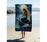Toalla Playa Grande Microfibra Mujer 200 x 90 cm, Microfibra Toalla Gimnasio Luna, Secado RáPido y Antiarena Suave y Ultraabsorbente Accesorios Playa, para Piscina Gimnasio Viajes Sauna Camping 3C9-DY