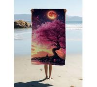 Toalla Playa Grande Microfibra Paisaje 200 x 100 cm, Microfibra Toalla Gimnasio Luna, Secado RáPido y Antiarena Suave y Ultraabsorbente Accesorios Playa, para Piscina Gimnasio Viajes Camping 845-NA