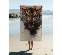Toalla Playa Grande Microfibra Tigre 180 x 90 cm, Microfibra Toalla Gimnasio Animal, Secado RáPido y Antiarena Suave y Ultraabsorbente Accesorios Playa, para Piscina Gimnasio Viajes Camping 9L9-W9
