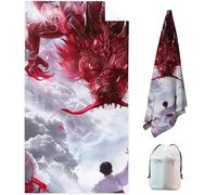 Toalla Playa Grande Microfibra XXL 180x80cm Animal Hombre Mujer Ligera Suave de Secado Rápido Libre de Arena Toallas de Playa Dragón, Toalla Piscina para Viajes, Natación, Playa, Deportes, Sauna 2T-W