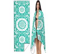 Toalla Playa Grande Turquesa 70 x 140cm Toallas Microfibra Abstracto Absorbente Suave y de Secado Rápido Sin Arena, Ligero y portátil para Mujer Regalo Deportes Viajes Natación Picnic Yoga SYX4 A-S