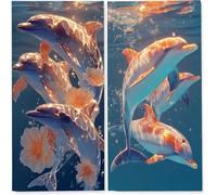 Toalla Playa grande XXL 70x140 cm, Toalla Microfibra de Secado RáPido, Absorbente, Ultrasuave y Compacta, Toalla de Sin Arena, Manta de Playa Mujer Gimnasio Regalo, Pack de 2 (Flores De Delfín) z-1983