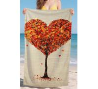 Toalla Playa Grande XXL 80x180cm Microfibra Toalla Playa Beige Secado Rápido Antiarena Ligera Absorbente Suave Compacta para Viaje Piscina Camping Verano Regalo para Árbol De La Vida Diseño bz-885