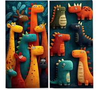 Toalla Playa grande XXL 90x200 cm, Toalla Microfibra de Secado RáPido, Absorbente, Ultrasuave y Compacta, Toalla de Sin Arena, Manta de Playa Mujer, Pack de 2 (Dibujos Animados De Dinosaurios) z-5587