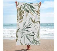 Toalla Playa Hojas de Bambú Toalla Microfibra Grande 180x90 cm Hojas Toallas de Playa Secado Rápido de Sin Arena para Gimnasio, Piscina, Baño A-6897