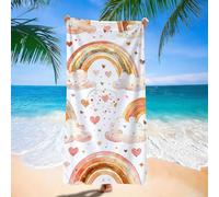 Toalla Playa Microfibra Amar arcoíris, Toalla Gimnasio 90x200cm, Secado Rápido, Ligera y Compacta, Toallas Piscina Grande para Mujer, Absorbente, Suave, Libre de Arena, Camping Viajes Esenciales d9j-1