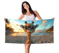 Toalla Playa Microfibra Grande XXL 100x200cm jirafa Toallas de Playa Hombre Mujer Antiarena Beach Towel Secado Rápido Compacta y Ligera Absorbente Suave para Gimnasio, Camping, Viajes, Sauna G-3620