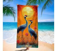 Toalla Playa Microfibra Luna grúa, Toalla Gimnasio 100x220cm, Secado Rápido, Ligera y Compacta, Toallas Piscina Grande para Mujer, Absorbente, Suave, Libre de Arena, Camping Viajes Esenciales d9j-477