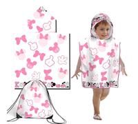Toalla Playa Niña Bebe de Baño con Capucha, Toalla Poncho Niño Infantil de Playa Toalla de Microfibra Poncho y Bolsa de Cordó Surf para Baño Piscina Playa Niños de 2 a 8 Años (Estilo 2)