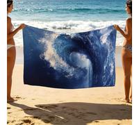 Toalla Playa Olas del mar Toalla Playa Grande 160x220 cm Resistente a la Arena Secado Rápido, Toallas Baño Grandes 160x220 para Yoga Sauna Regalo Mujer Vacaciones Accesorios Viaje Paisaje SLJT-7049