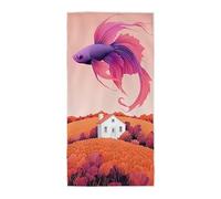 Toalla Playa Rosa, Toalla Playa Grande 75x150cm, Toallas Baño Grandes Antiarena Secado Rápido Pareo Multiusos con Bolsa para Viajes, Gimnasio, Piscina, Camping, Accesorios Playas, Regalo Mujer -3594