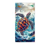 Toalla Playa Tortugas Marinas, Toalla Playa Grande 75x150cm, Toallas Baño Grandes Antiarena Secado Rápido Pareo Multiusos con Bolsa para Viajes, Gimnasio, Accesorios Playas, Regalo Mujer Hombre -3642
