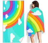 Toalla Playa Trullo De Arco Iris De Dibujos Animados Toallas de Playa Toalla Microfibra Toallas Playa Antiarena Mujer Secado Rápido Toallas Baño Niña Toalla Piscina Delgado y Ligero Portátil 70x150cm