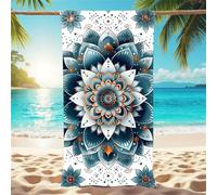 Toalla Playa Verde Toallas Baño Grandes 100x200cm Toalla Playa Grande Mandala, Microfibra Toallas Gimnasio Sin Arena con Bolsa de Almacenamiento Incluida para Viajes, Natación, Camping Regalo X1-707