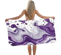 Toalla Playa XXL 100 x 150 cm, Toalla Grande de Microfibra de Secado RáPido, Toallas de BañO Sin Arena, Manta de Playa Hombre Mujer, playa Accesorios, para Gimnasio Baño Regalo (Morado) r-1452