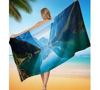 Toalla Playa XXL 100x200 cm Microfibra Toallas Playa Lago Paisaje Toalla de Baño de Microfibra Súper Absorbente, Manta Ultraligera de Secado Rápido para Deportes, Repelente a la Arena Toallas P-11039