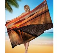Toalla Playa XXL 80x180 cm Microfibra Toallas Playa Muelle Puente Toalla de Baño de Microfibra Súper Absorbente, Manta Ultraligera de Secado Rápido para Deportes, Repelente a la Arena Toallas P-11813