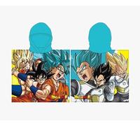 Toalla/Poncho de Playa Compatible con Dragon Ball (55x110 cm) Microfibra - Poncho con Capucha para Piscina Infantil de Goku y Vegeta Super Saiyan