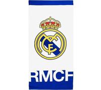 Toalla Real Madrid 70x140 diseño oficial con escudo del club y colores emblemáticos - Toalla de playa Real Madrid y baño de gran tamaño ideal para fans del equipo blanco con estilo y comodidad