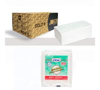 Toalla Secamanos Papel zig zag laminadas CHINER®, Caja de 3000 unidades + Bayeta Ecologica Multiusos