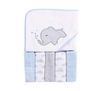 Toalla unisex con capucha para beb? Luvable Friends con cinco toallitas, dise?o de elefante en aerosol, talla ?nica