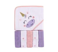 Toalla unisex con capucha para beb? Luvable Friends con cinco toallitas, dise?o de unicornio, talla ?nica