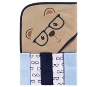 Toalla unisex con capucha para beb? Luvable Friends con cinco toallitas Smart Bear Talla ?nica