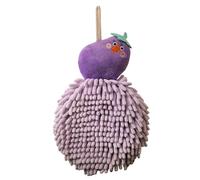 Toallas absorbentes para secar las manos - Toalla de chenilla con diseño de animales de dibujos animados, esponjosas toallas con bolas de burbujas con anilla para colgar | Toalla de secado