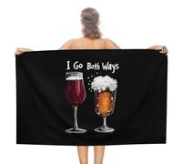Toallas Baño Voy En Ambos Sentidos Vino Cerveza Toalla De Baño Fácil De Limpiar Multifuncional Toalla Piscina para Yoga Ducha Viajes 80X130Cm