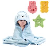 Toallas de Baño con Capucha con Esponja de Baño para Bebé, Capa de Baño Niños/Niñas Ultra Suaves con lindas Orejas, Albornoz de Ducha para Recién Nacidos para Infantiles de 0 a 3 Años (Cachorro)