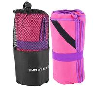 Toallas de baño deportivas de microfibra de secado rápido Purple Purple Rose Red Blue Gris 1 PC para Summer Sun Block (Rosa rojo)
