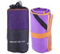 Toallas de baño deportivas de microfibra de secado rápido Purple Purple Rose Red Blue Gris 1 PC para Summer Sun Block (Violeta)