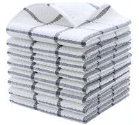 Toallas de cocina 100% algodón para cocina, paños de rizo para lavar platos, 30,5 x 30,5 cm, ligeras y suaves, de secado rápido para la limpieza, 8 piezas/juego (gris)