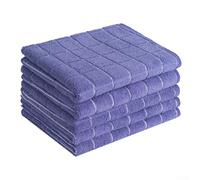 Toallas de cocina de microfibra, paquete de 5 para necesidades de limpieza diarias, incluyendo limpieza de derrames, secado y desinfección de platos (morado oscuro)