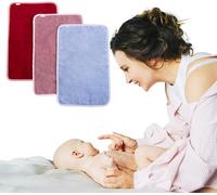 Toallas de Guardería con Colgador - Pack de 3| Toalla Pequeña de mano para colgar Bidet- Algodón Suave y Absorbente | Toallas Infantil, Colegio y Baño | Secado Rápido - Culito y Cara bebé (BERRY)