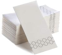 Toallas de mano de baño de tacto de lino, servilletas decorativas de baño, suaves, absorbentes, toallas de mano de papel para cocina, baño, fiestas, bodas, cenas o eventos, servilletas blancas y
