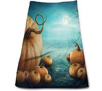 Toallas de Mano de otoño, Noche de Pesadilla embrujada de Halloween, Toallas ultrasuaves y Muy absorbentes para baño, Gimnasio, Ducha, Hotel, SPA, Naranja 27 x 16 Pulgadas