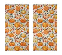 Toallas de mano de otoño y Acción de Gracias para baño, juego de 2, calabaza y hojas de arce, tema floral de cosecha otoñal, toallas de mano decorativas para días festivos, suaves y absorbentes para