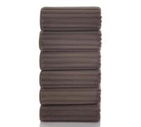 Toallas de mano para baño, 6 unidades, 14 x 29.5 pulgadas, microfibra de secado rápido, súper suaves, toallas de mano con trabillas para colgar para spa, cocina, hotel (rojo ladrillo, gris oscuro y