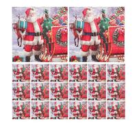 Toallas de papel de Navidad,Servilletas impresas de Navidad, Servilletas de Navidad de papel impreso de Papá Noel, 20 piezas, Servilletas decorativas cuadradas, 2 capas, para invitados, para Navidad