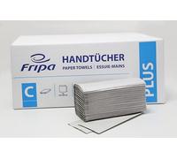 Toallas de papel Fripa Plus Natural 2400 hojas 25 X 50 Cm Toallas de mano Natural, 100% reciclado, pliegue, C, 1 capa