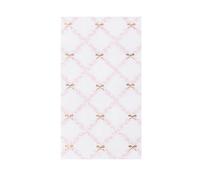 Toallas de papel para invitados de fiesta con diseño de enrejado rosa | Servilletas desechables de 3 capas con detalle de lazo de lámina dorada | Suministros de primera calidad | Día de la Madre