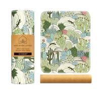 Toallas de papel reutilizables (12 x 10 pulgadas), suaves y absorbentes, 100 % tela lavable, rollos con rollo de cartón, servilletas y paños de cocina (cactus)