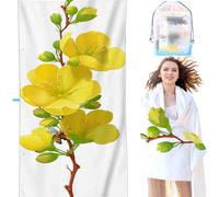 Toallas de Playa Amarillo 60x120 cm Toalla Playa Niña Hombre Microfibra Absorbente Suave y de Secado Rápido Sin Arena Ligero y portátil para Viajes Natación Picnic Yoga Mujer Regalo Flor SYL9 T-W
