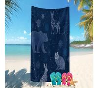 Toallas de Playa Ligera y de Secado Rápido 70x140 cm Cielo Estrellado Constelaciones Tema. Microfibra Prevención de Arena, Toalla Playa para Mujer Hombre, Azul para Viajes, Vacaciones, Natación