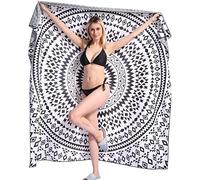Toallas de Playa Muy Grandes Doble de Antiarena de Microfibra para Hombre Mujer, 183x183cm, Toallas Baño Calidad Gigante Secado Rapido Piscina, Manta Playa, Toalla Yoga Deporte, Bohemia Blanco