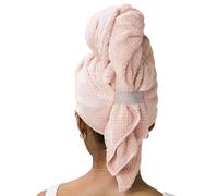 Toallas de Secado de Pelo, 24 x 40 Pulgadas, Toalla de Secado rápido, Gorra elástica antiencrespamiento para cabellos Largos y rizados y húmedos, Pelo de Microfibra, Envoltura y Absorbente para