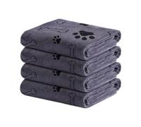 Toallas de Secado Rápido Perros Paño de Aseo con Secado Rápido y Cómodo 4 | Toallas Grandes de Microfibras para Perros en el Baño, Cuarto de Ducha, Refugio, Camping, Playa y Viaje Gris